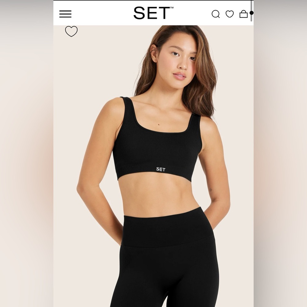 Women's Black Ribbed Bralette